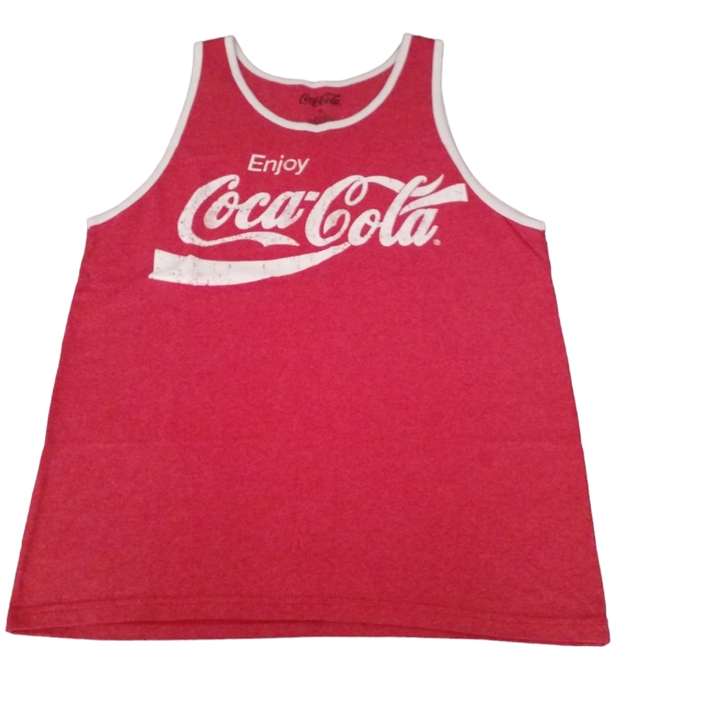 Coca Cola tank top mens red and white XL